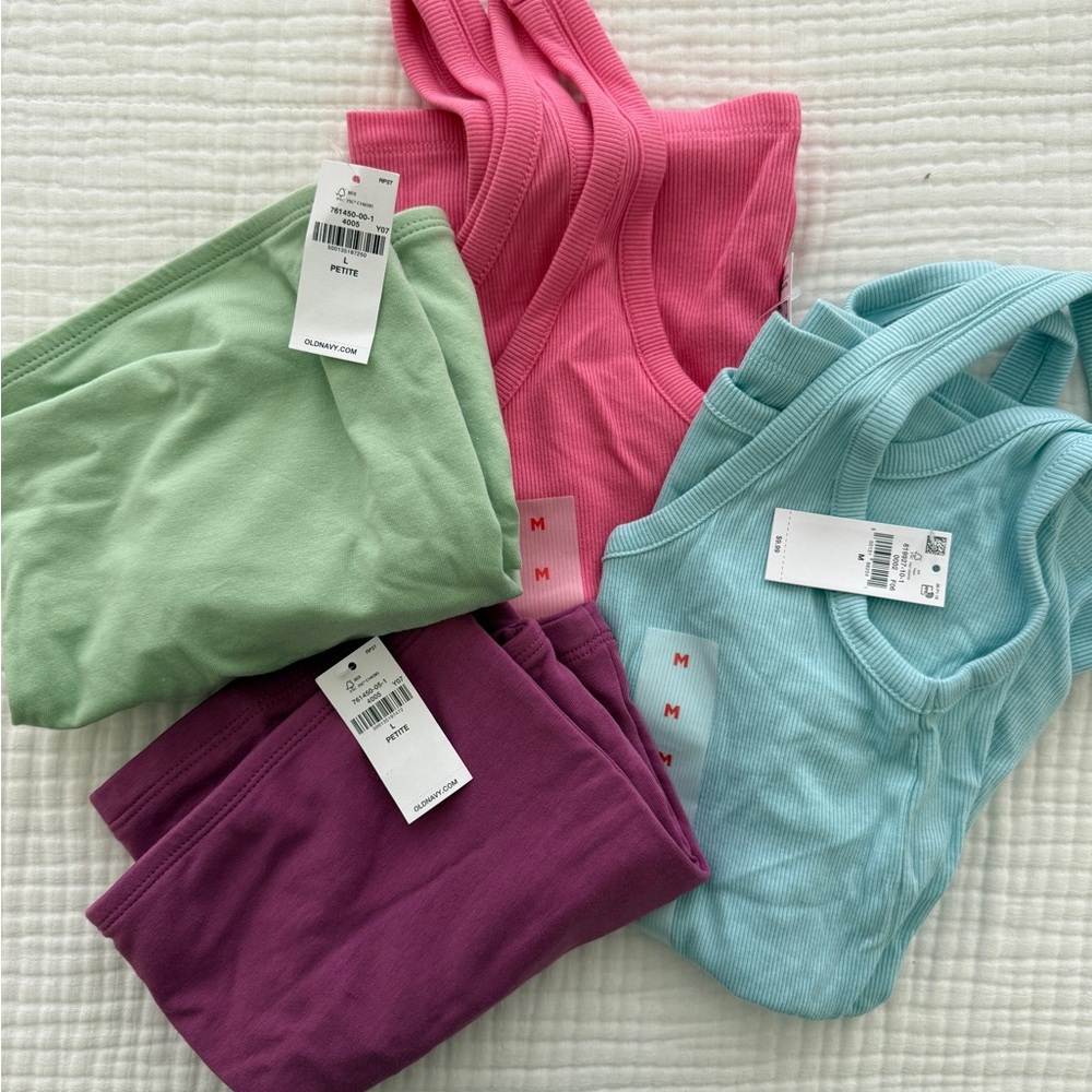 Old Navy Ribbed Tanks + Tube Tops Bundle – 4 Pieces – Size M & Petite L– NWT